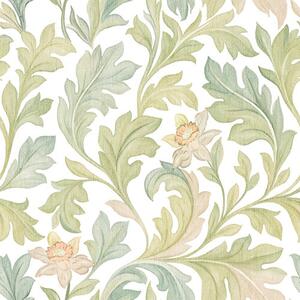 Carta da parati Ornamento floreale vintage su sfondo bianco, Parati fiori e piante classici, a00277v2 : Uwalls.it