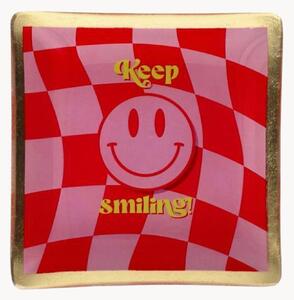 Svuotatasche in ventro dipinto a mano Keep Smiling