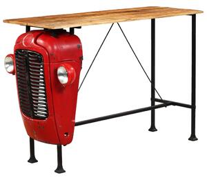 Tavolino da Bar Trattore in Mango Massello 60x150x107cm Rosso
