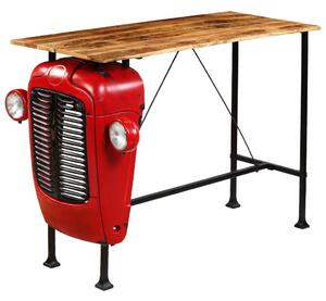 Tavolino da Bar Trattore in Mango Massello 60x150x107cm Rosso