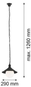 Lampada a sospensione da esterno Enduro, nero, acciaio, vetro, IP44, E27 Enduro Argon, dimmerabile, Nero, Metallo