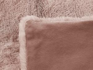 Coperta plaid in tessuto di Poliestere Rosa 150 x 200 cm Soggiorno Soffice Decorazione Design Moderno Beliani