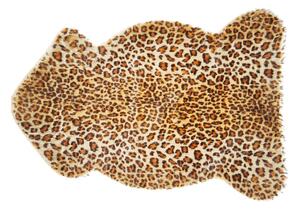 Tappeto a Stampa di Leopardo Marrone Soggiorno Camera da Letto Contemporanea Beliani