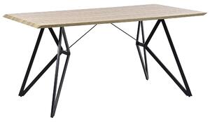 Tavolo da pranzo finitura legno chiaro 160 x 90 cm gambe in metallo Nero cucina industriale Beliani