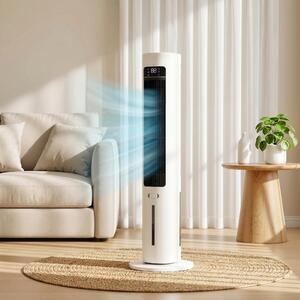 DecHome Ventilatore a Colonna Torre senza Pale Oscillante 3 Velocit con Telecomando e Timer colore Bianco - S5540WT