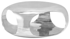 Tavolino da Caffè in Alluminio Pressofuso 70x70x32 cm Argento