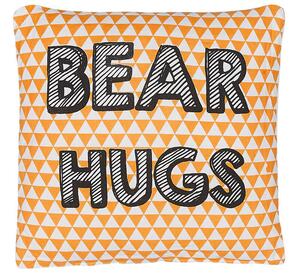 Cuscino per Bambini Arancione in Cotone 40 x 40 cm Scritta Stampa Bear Hugs Beliani