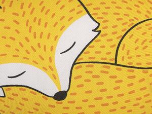 Cuscino per bambini Cuscino a forma di volpe in tessuto giallo con imbottitura morbida per bambini Beliani