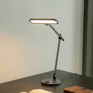 Lampada da scrivania Elvir Lindby, dimmerabile, Alluminio / Grigio / Zincato, Soggiorno / Sala da pranzo, Alluminio, Moderno, Lampada da tavolo LED