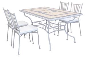 VENTUS - set tavolo giardino in Mosaico 160x90 con 4 sedie