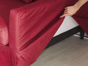 Fodera per divano in tessuto di poliestere rosso per fodera rettangolare per divano a 3 posti Beliani