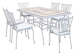 VENTUS - set tavolo giardino in Mosaico 160x90 con 4 sedie e 2 poltrone