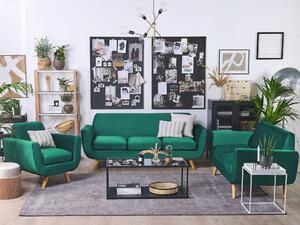 Fodera per divano a 3 posti Fodera di ricambio rimovibile con cerniera in velluto verde per divano Beliani