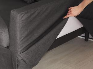 Fodera per divano in tessuto di poliestere grigio scuro per fodera rettangolare per divano a 3 posti Beliani