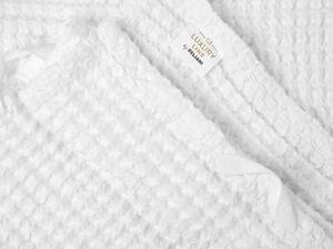 Set di 11 asciugamani telo da bagno e tappetino da bagno per ospiti in cotone bianco a bassa torsione Beliani