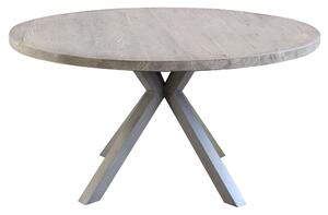 IBEX - set tavolo rotondo in cementite e alluminio 140x75 h con 4 sedute