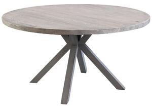 IBEX - set tavolo rotondo in cementite e alluminio 140x75 h con 6 sedute