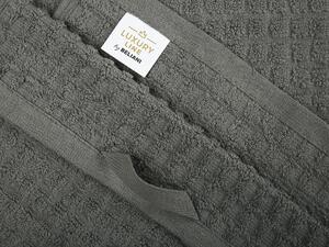 Set di 4 asciugamani da bagno e telo da bagno per ospiti in cotone grigio a bassa torsione Beliani