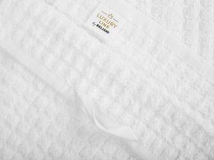 Set di 9 asciugamani da bagno per gli ospiti in cotone bianco a bassa torsione e tappetino da bagno Beliani