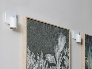 Set di 2 Lampade da Parete applique in metallo bianco Luce orientabile Glamour Design minimalista Illuminazione camera da letto Beliani