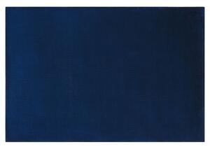 Moderno Tappeto in Viscosa Colore Blu Scuro Forma Rettangolare 160 x 230 cm Beliani