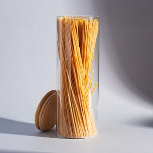 Sass & Belle Barattolo Linea in Vetro con Coperchio Ermetico in Bambù 1800 ml