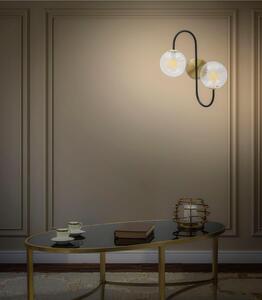 Lampada, Applique Da Muro in metallo dorato opaco IRON Dimensioni 36x24x45 cm Linea Glamy colore oro