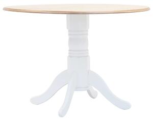Tavolo da Pranzo Bianco e Marrone 106 cm in Massello di Hevea