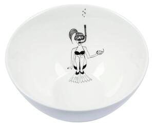 Zanetti Bowl in Porcellana Snorkling Girl ø 12,5 x 7,5 h