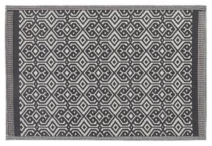 Tappeto tappetino in Polipropilene Riciclato Bianco e Nero 120 x 180 cm Motivo Geometrico Esterno Mat Beliani