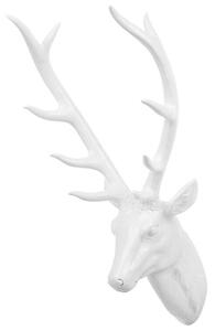 Decorazione da parete Trofeo testa di cervo in ceramica bianca Testa di cervo Glamour Beliani