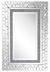 Specchio da Parete Argentato Rettangolare Accessorio Moderno 60x90 cm Beliani