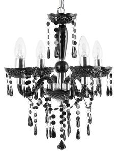 Lampadario Nero con Cristalli 4 Luci Glam illuminazione moderna Beliani