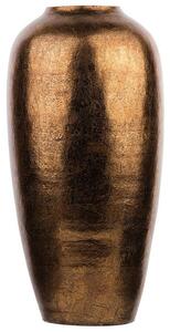 Vaso Decorativo in Terracotta Dorata Superficie Lucida 27 x 48 cm Beliani