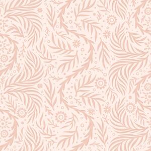 Carta da parati Elementi floreali rosa pallido su sfondo rosa, Parati fiori e piante classici, a00290 : Uwalls.it