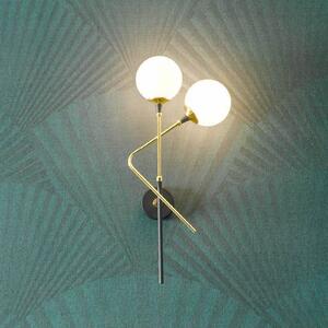 Stilnovo applique Galassia, color oro, a 2 luci, in alto/a sinistra