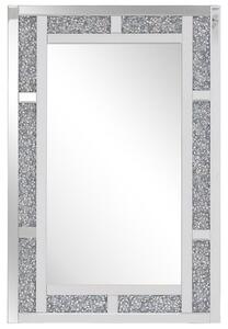 Specchio da Parete Argentato Rettangolare Accessorio Moderno 60x90 cm Beliani