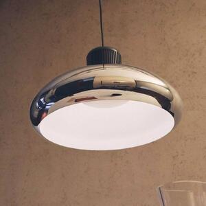Stilnovo lampada LED a sospensione Trepiù, colore cromo/nero, Ø 40 cm