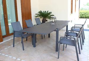 JERRI - tavolo da giardino in alluminio 135/270x90