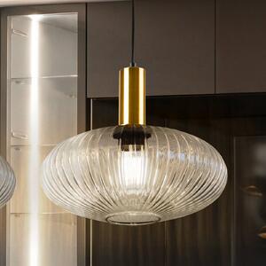 Schuller Valencia Lampada a sospensione Norma, Ø 30 cm, nero/trasparente, vetro, E27