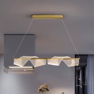 Schuller Valencia Lampada LED a sospensione Velas, lunga, color oro, metallo, plastica