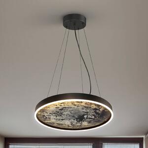 Schuller Valencia Lampada LED a sospensione Stone, Ø 60 cm, CCT, nero, metallo, acrilico