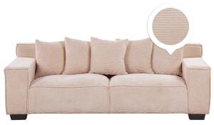 Comodo divano 3 posti color salmone per soggiorno moderno Beliani