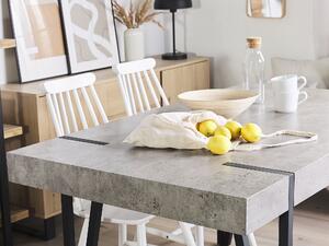 Tavolo da pranzo in MDF effetto cemento con gambe a forcella in metallo Nero 150 x 90 cm stile industriale rettangolare Beliani