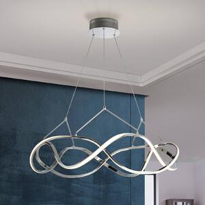 Schuller Valencia Lampada LED a sospensione Molly, cromata, dimmerabile, Ø 80 cm