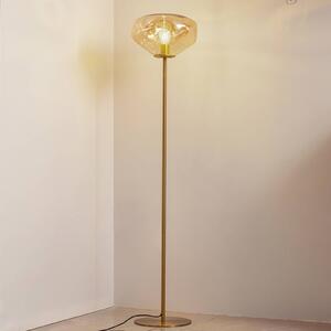 Lindby piantana Lelia, ambra, vetro, metallo, 150 cm