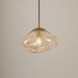 Lampada a sospensione Lindby Lelia, ambra, vetro, Ø 35 cm