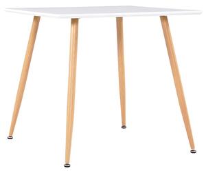 Tavolo da Pranzo Bianco e Rovere 80,5x80,5x73 cm in MDF