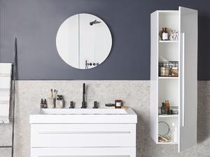 Pensile da bagno in MDF bianco 132 x 40 cm con 4 ripiani a parete Beliani