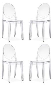 MELODIE - set di 4 sedie in policarbonato trasparente